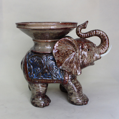 吉祥镇宅，窑变生辉 解读德化友诚陶瓷商行大象托水果盘XZ6384