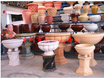 供应玻璃钢花盆花器、欧式花盆、工艺花盆与多功能茶台 融合艺术与实用的家居精品